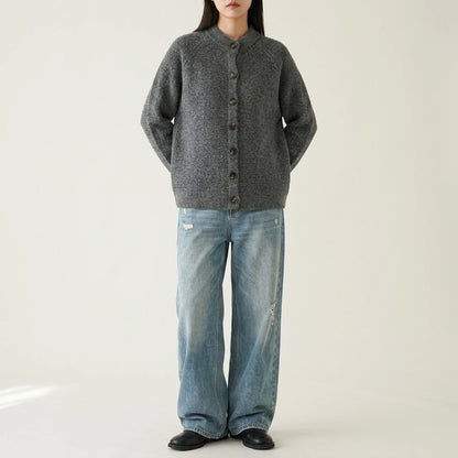 High-End Chunky Knit Sweater Unisex Couple Cardigan Outerwear Knitwear — lifestyle