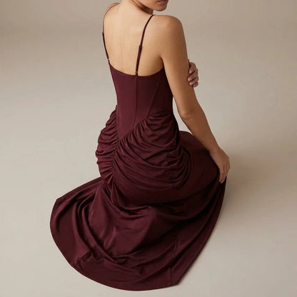 Wrinkled corset dress for women in summer — lifestyle