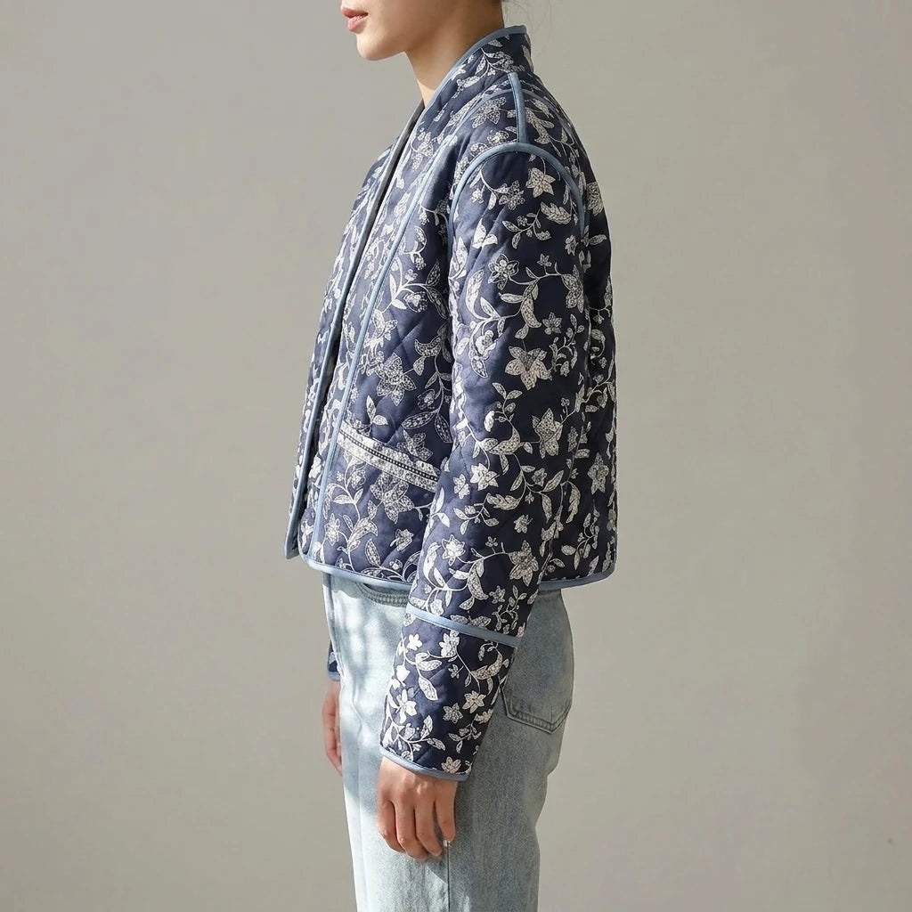 Casual Reversible Quilted Patchwork Jacket for Women — variant_front