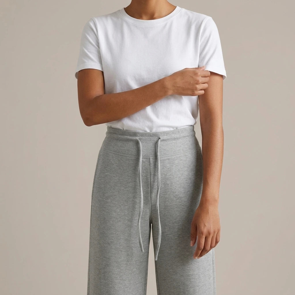 Yoga drawstring high waist wide leg walking pants casual pants — variant_front
