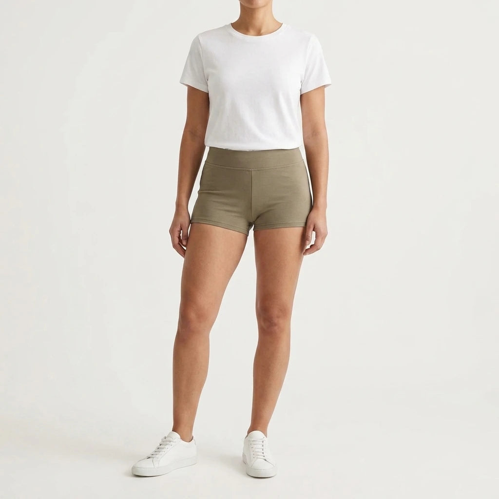 Elastic waist shorts for women — variant_front