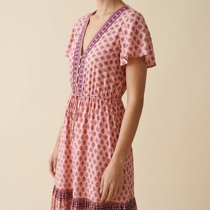 Bohemian positioning cotton dress — lifestyle