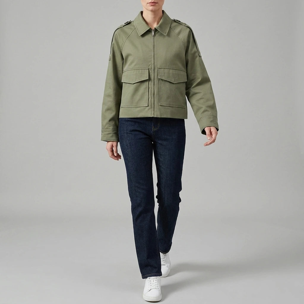 Casual Women's Short Trench Coat — lifestyle