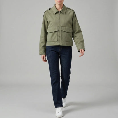 Casual Women's Short Trench Coat — lifestyle