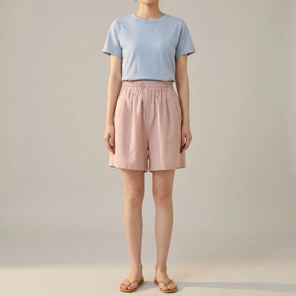 High-Waist Slimming Loose Wide-Leg Elastic Sports Pants Versatile Casual Plus-Size  Shorts Women Trendy — variant_front