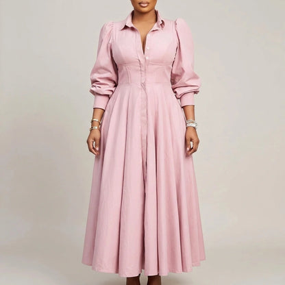 Long Sleeve Flared Dress — lifestyle