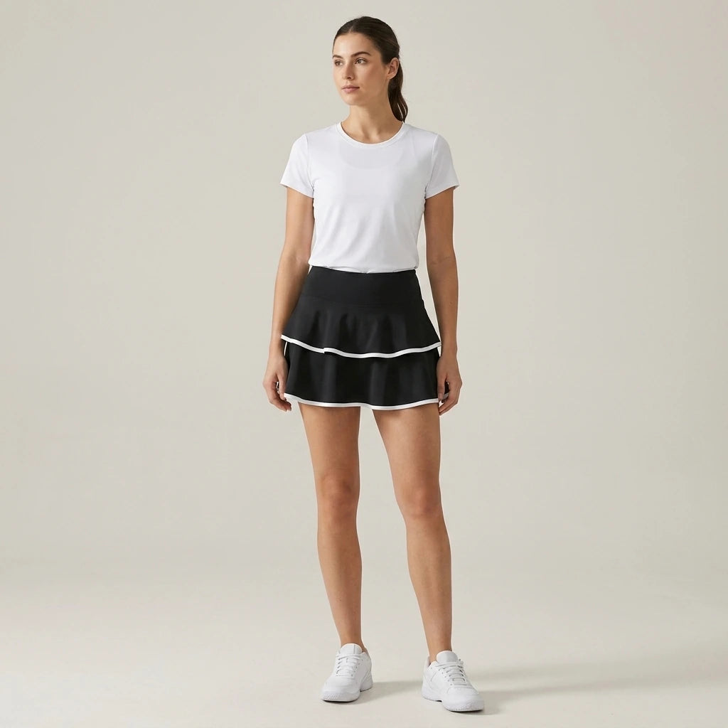 Women High Waist Color Block Skort With Inner Pockets Tennis Pleated Skirts Inner Pocket Quick Dry Sportawear — lifestyle
