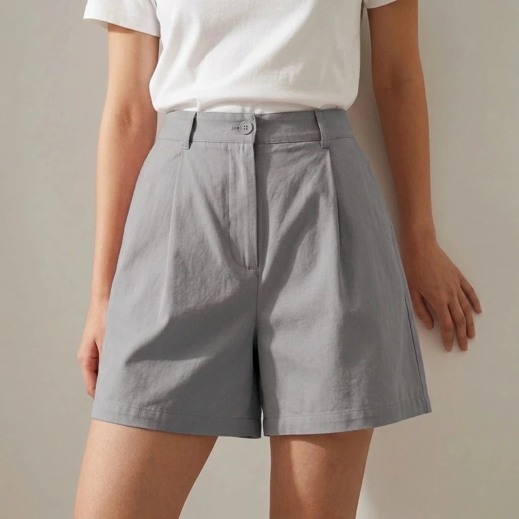 High-Waist Slimming Loose Wide-Leg Elastic Sports Pants Versatile Casual Plus-Size  Shorts Women Trendy — variant_front