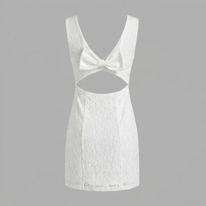 Back product-only image of white-lace-backless-mini-dress