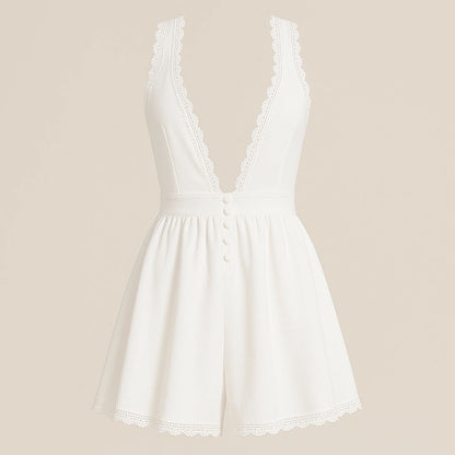 Isolated product image of White Skater Backless Mini Dress Sleeveless Polyester Summer, front view